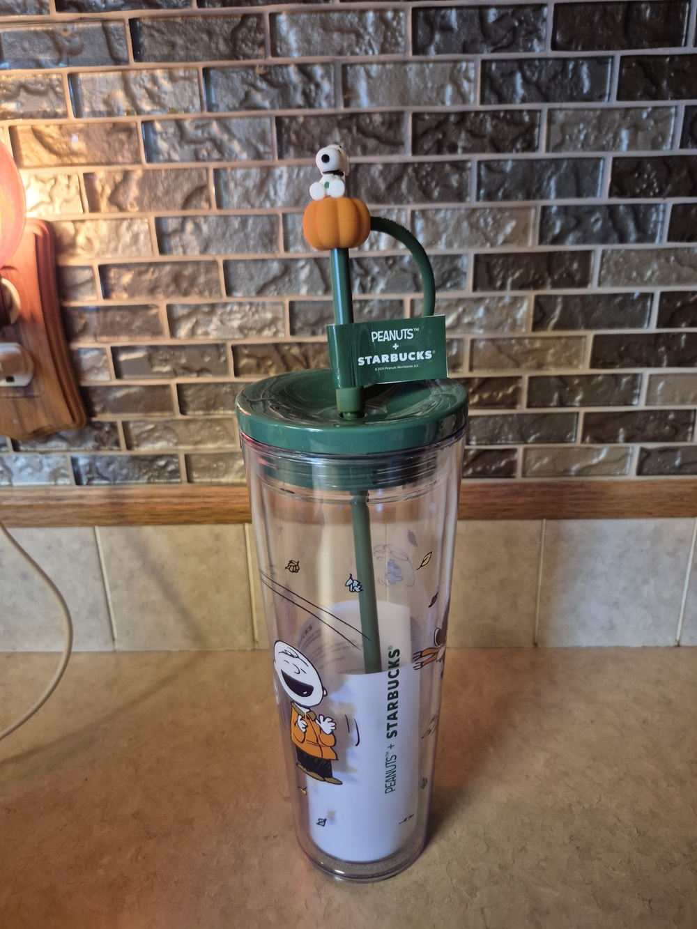 Starbucks X Peanuts 2026 Snoopy Pumpkin Plastic Cold Cup 24 Oz NWT